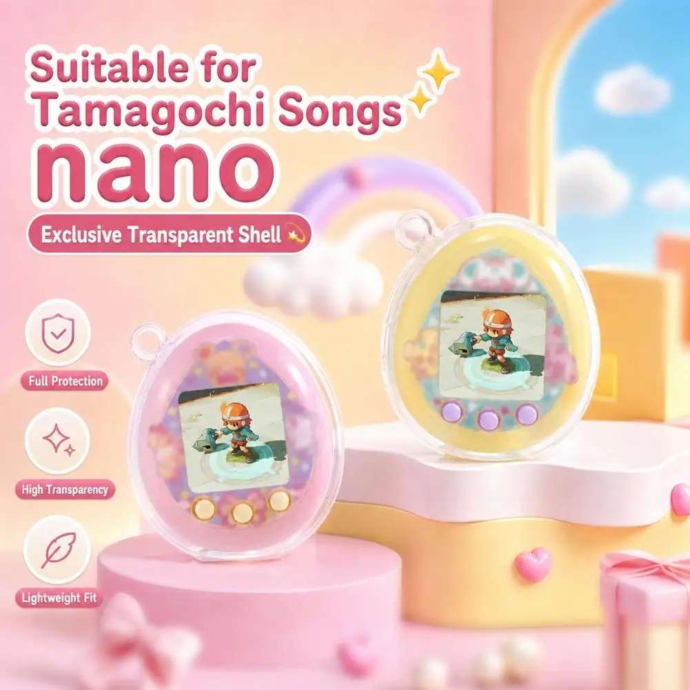 Clear PC Protective Case For Tamagotchi Nano Built In Stand Anti Scratch Electronic Pet Cover Shell Accessories