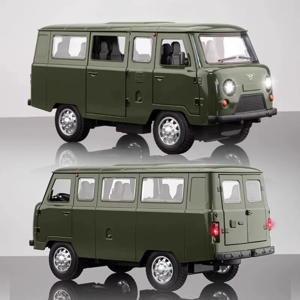 

Большой размер 1:18, модель автомобиля УАЗ ТRAVELER, игрушечный металлический литой под давлением, звуковой свет, моделирование, украшение для автофургона, подарки для мальчиков