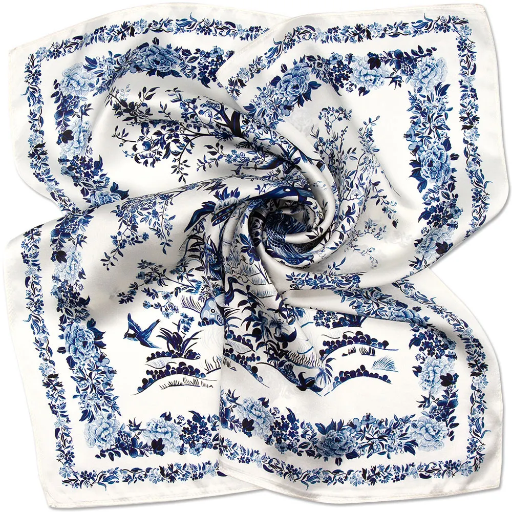 

85 см 100% натуральный шелк, дизайнерский шарф, повязка на голову, детский высококачественный квадратный топ, роскошная бандана с цветочным принтом, шейный платок, подарки для женщин