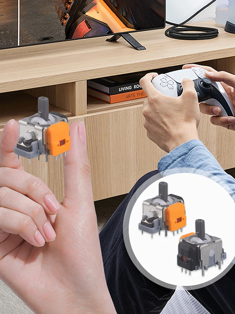 10 قطعة ثلاثية الأبعاد قاعة تأثير عصا التحكم عالية الدقة التناظرية عصا الاستشعار وحدة لا الانجراف Thumbsticks وحدة إصلاح أجزاء ل PS4/5