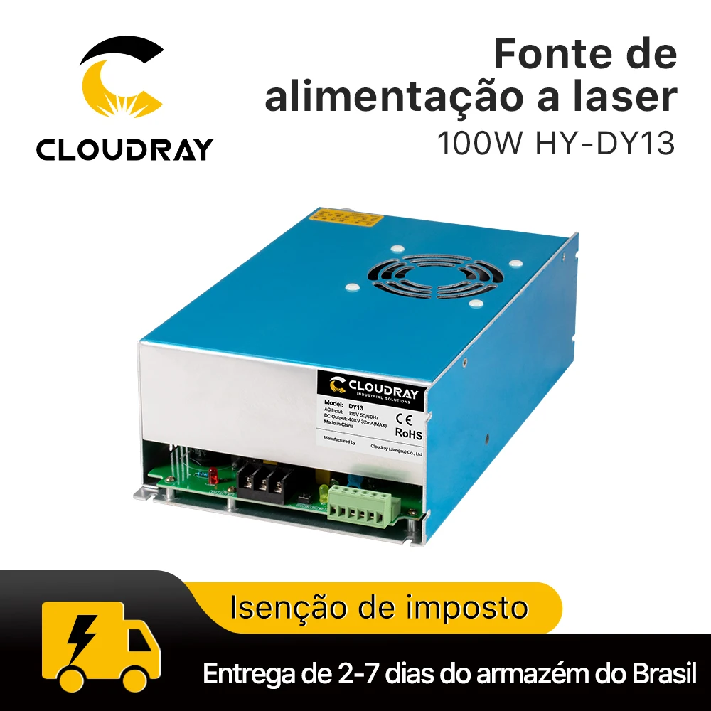 Fonte de alimentação a laser Cloudray DY13 Co2 para RECI Z2/W2/S2 Co2 Máquina de gravação/corte de tubo laser Série DY