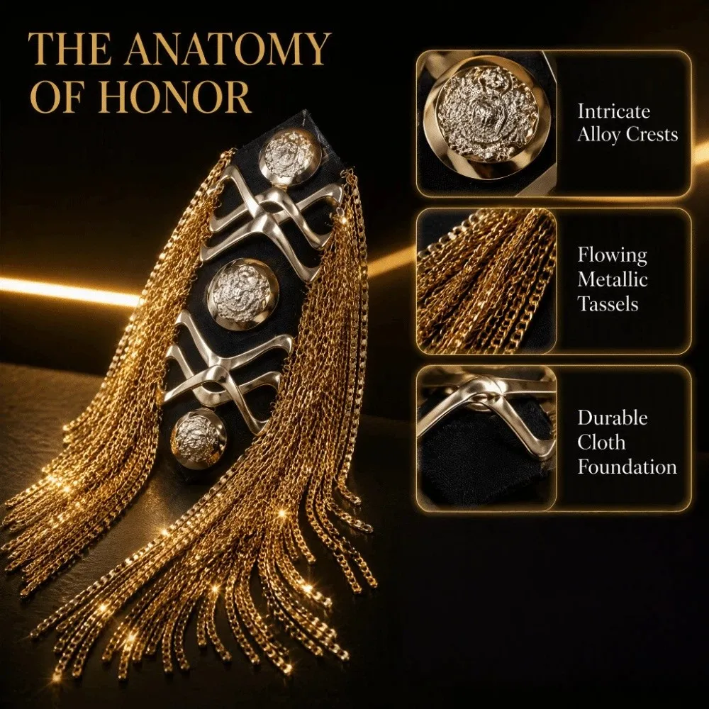 Classic Tassel Epaulettes Dynamic Visual Effects Group Uniform Collocations Shoulder Board Fancy Looks Formal Event Dress