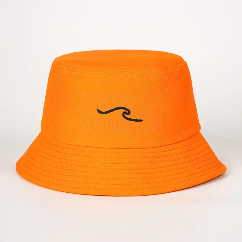 Wave Ripple Stickerei-Eimerhut, einfarbig, gewaschen, Distressed-Fischermütze, Unisex, für Reisen, Outdoor, Sonnenschutz, Sonnenkappen – Detail 7
