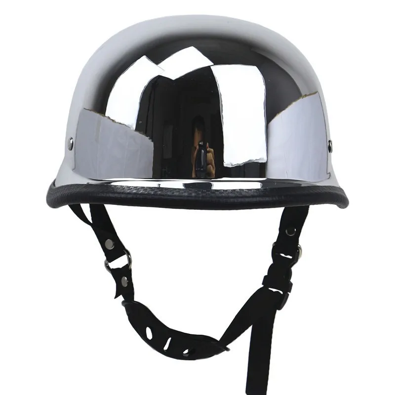 Vintage Helmet DOT Certification Motorcycle Half Helmet German Leather Casco Moto Motorcycle Open Face Helmet Biker Pilot
