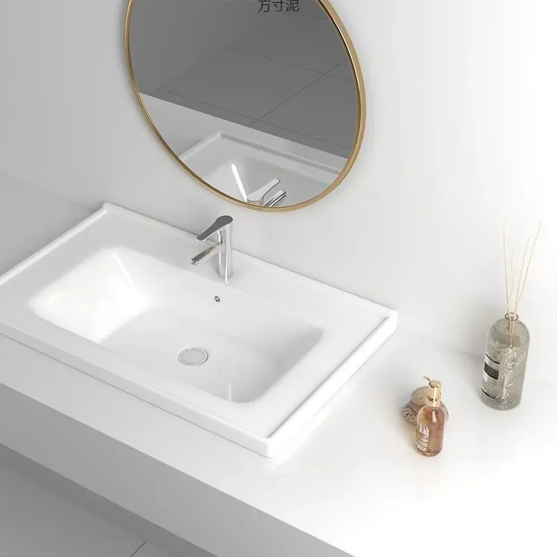 for Basin Bathroom Cabinet Wash Basin Semi-embedded High Temperature Ceramic Integrated Basin Surface Single  Toilet
