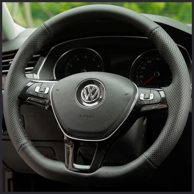 Car Steering Wheel Cover Artificial Leather For Volkswagen VW Golf 7 Mk7 Touran Up New Polo Jetta Passat B8Tiguan Car Accessorie