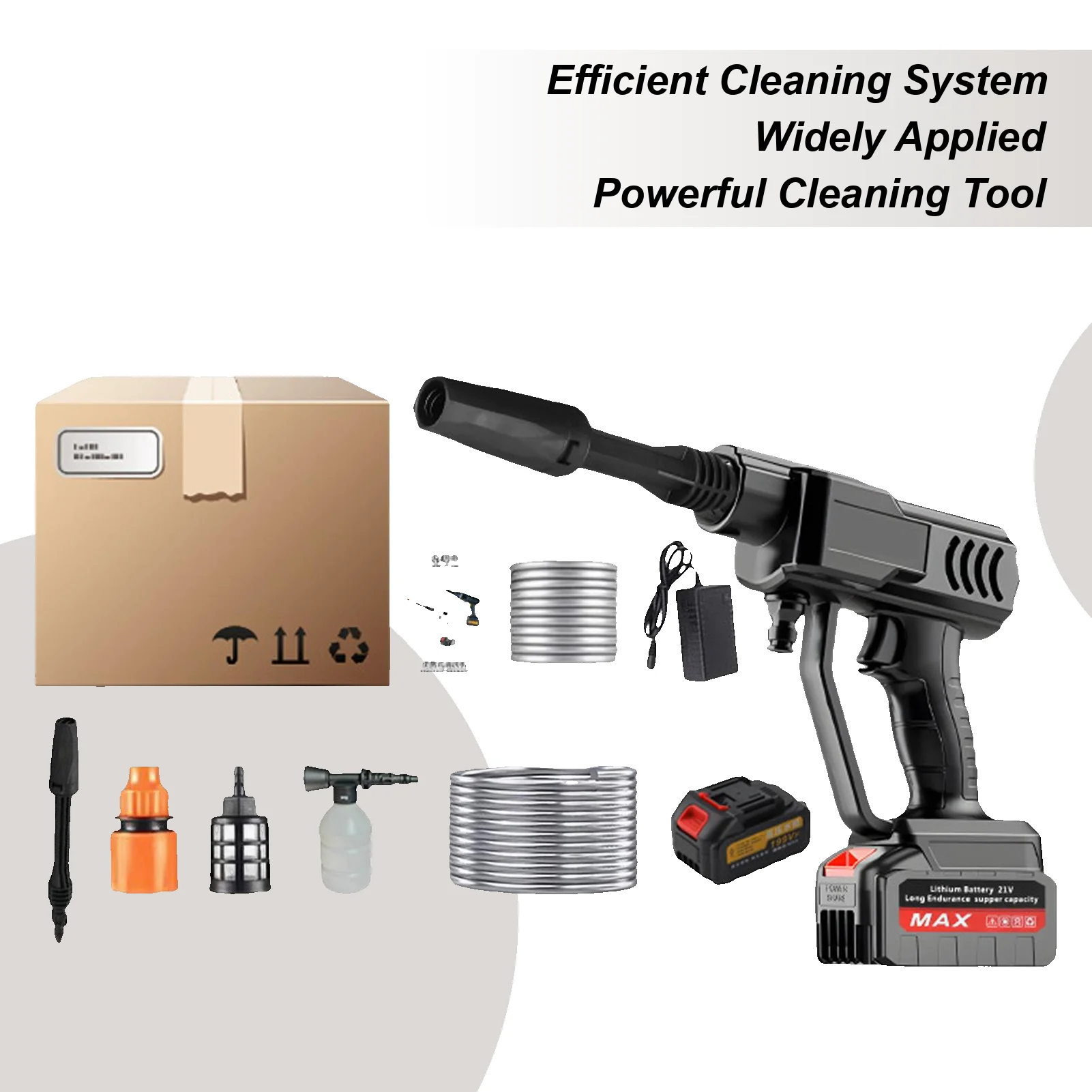 

Portable Pressure Washer Portable High Pressure Cordless Power Cleaner Rechargeable Cleaning Sprayer With 5m Hose Handheld Car