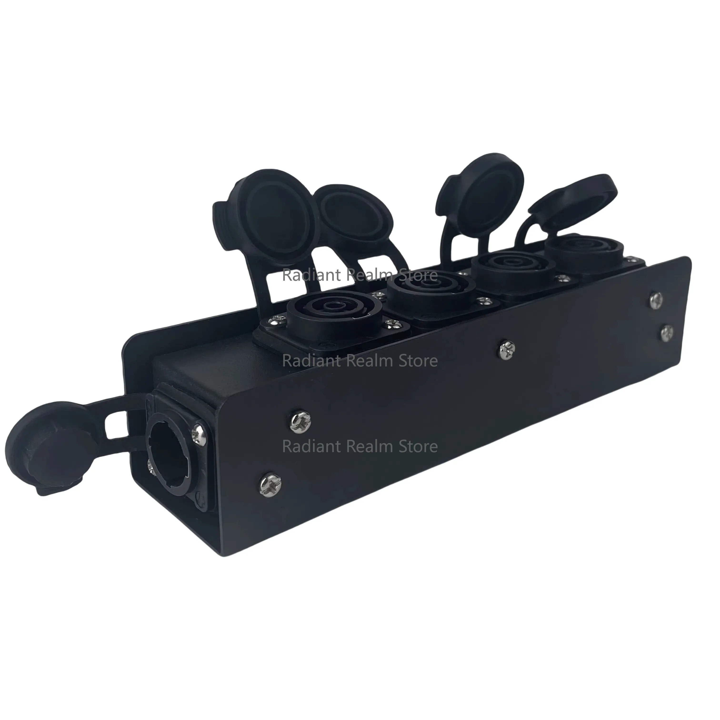 Powercon True1 Splitter: Steel 1-In 4-Out Distributor Box for Live Events
