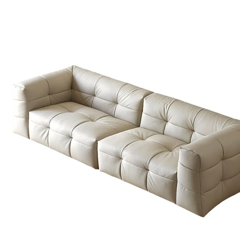 Sofa minimalis Italia modern minimalis berbahan kulit marshmallow