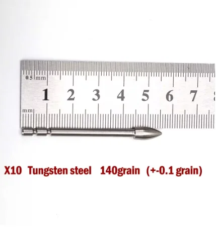 Punta de flecha de acero de tungsteno para tiro con arco, punta de bala de caza para X-10, eje de 100mm, 120, 140, 3,2 granos