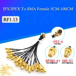 5 uds RP-SMA hembra a U.FL IPX Cable de puente RF RP SMA a IPX RF 1,13 conector de extensión Pigtail para AP PCI Wi-Fi