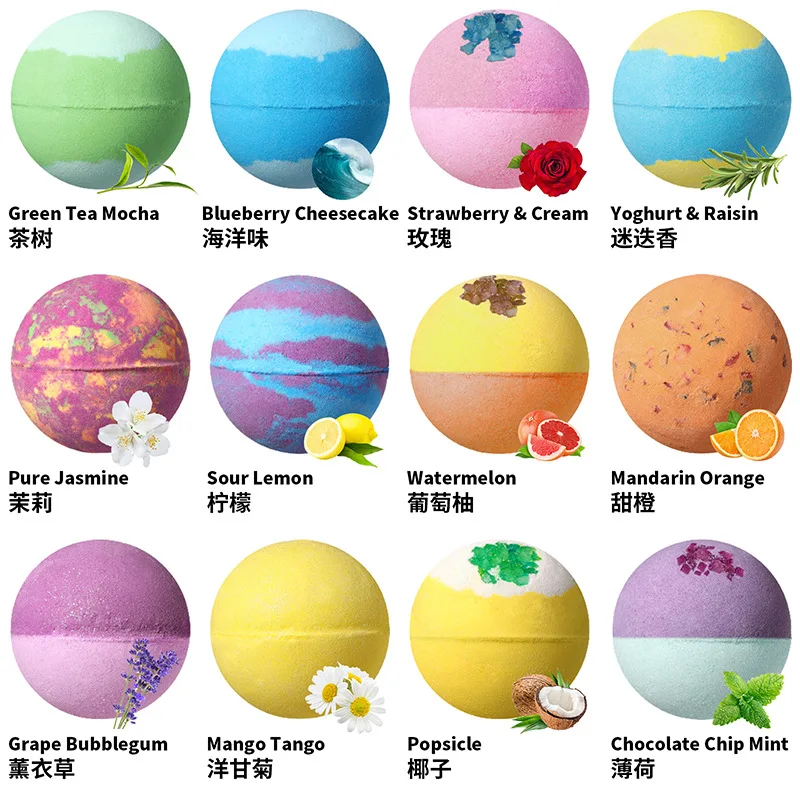 64G Bubble ขนาดเล็ก Bath Bombs Body ความเครียด Relief Exfoliating Moisturizing น้ำหอม Aromatherapy SPA Salt Ball