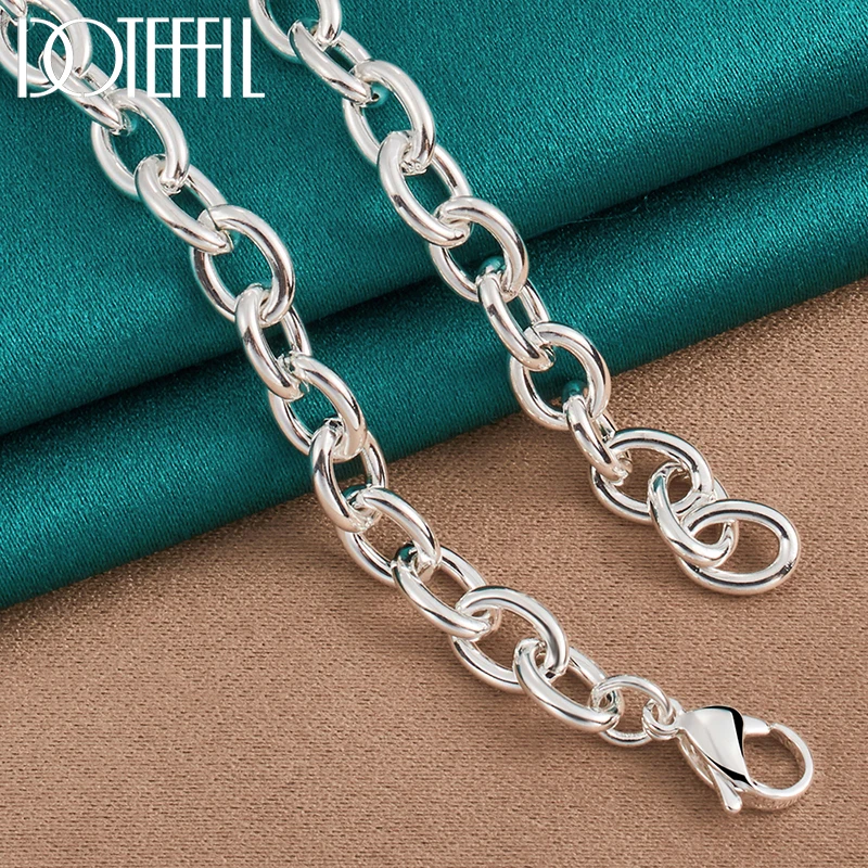 DOTEFFIL 925 Sterling Silver 18 Inch Chain Heart Card Pendant Necklace For Women Man Wedding Engagement Fashion Jewelry