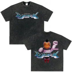 Bjork Army of Me Aphex Twin T Shirt Hip Hop Streetwear Vintage Washed T-shirts Men Women Clothing Short Sleeve Oversized T-shirt