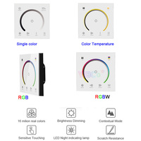 12V 24V DC 86 Type Touch Panel Remote Single color/CCT/RGB/RGBW Controller Light Dimmer LED Strip Tempered Glass Wall Switch