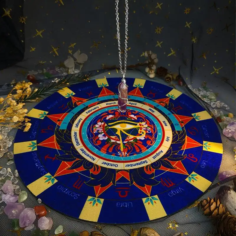 Pendulum Mat For Divination Soft Astrology Board Pad Dowsing Divination Mousepad 8.5 Inch Round Shape Astrology Pendulum Pad For