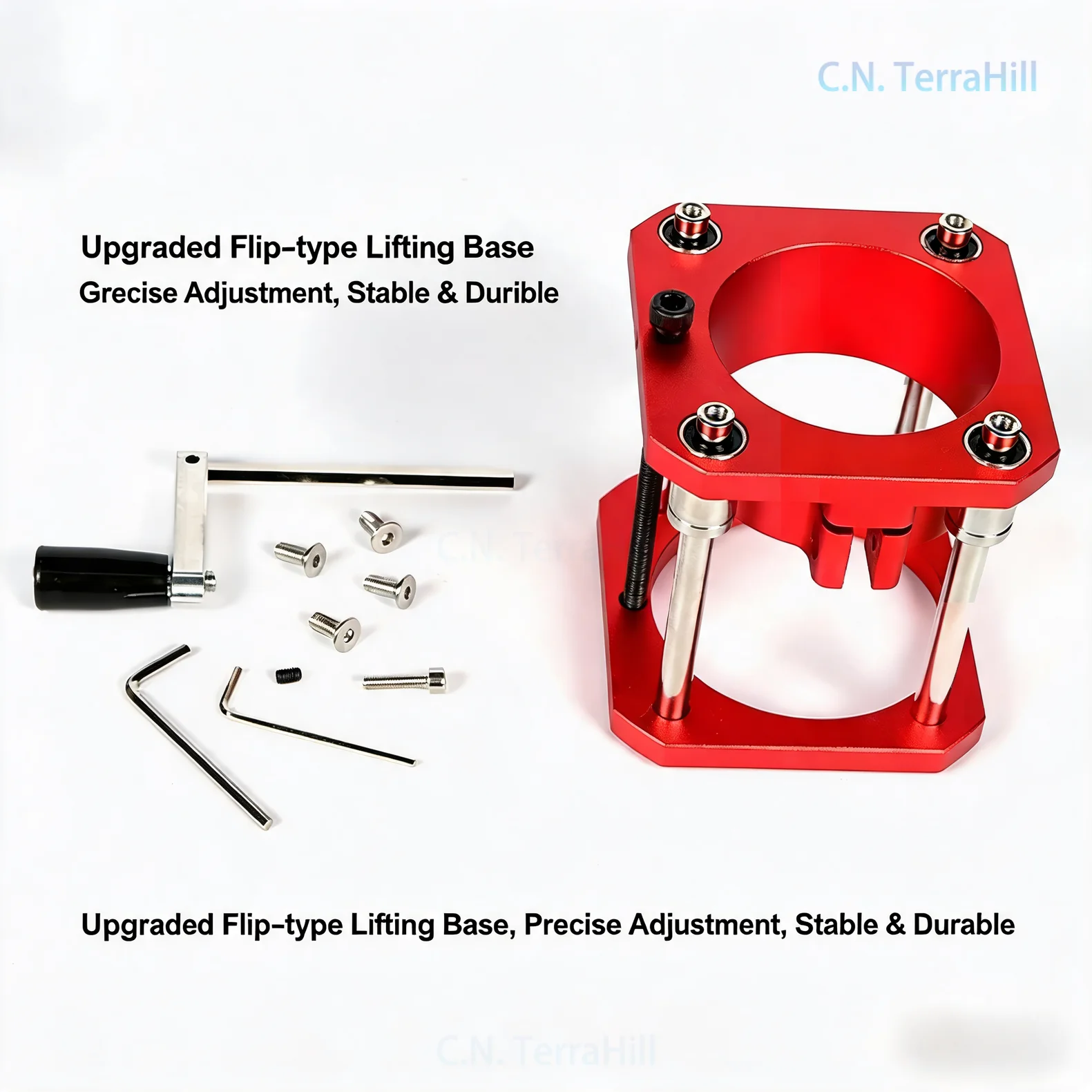 Aluminum Alloy Inverted Plunge Router Lift Base High Precision Woodworking Trimmer Accessory
