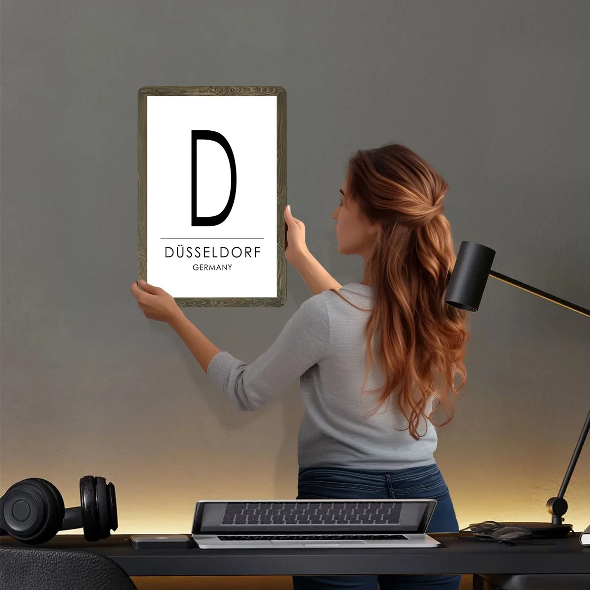 ديزيلدورف ألمانيا طباعة علامة سيتي سكيب ملصق ديكورات غرفة المعيشة علامات القصدير المعدنية المخصصة للجدار الفن الديكور المنزل الرجعية