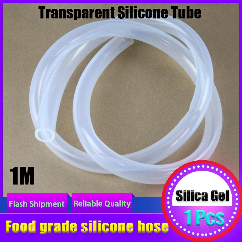 Food Grade Silicone Hose Transparent Silicone Tube 6 7 8 10 12 16mm Out Diameter Flexible Tube Silicone Rubber Hose 1 Pcs (1m)