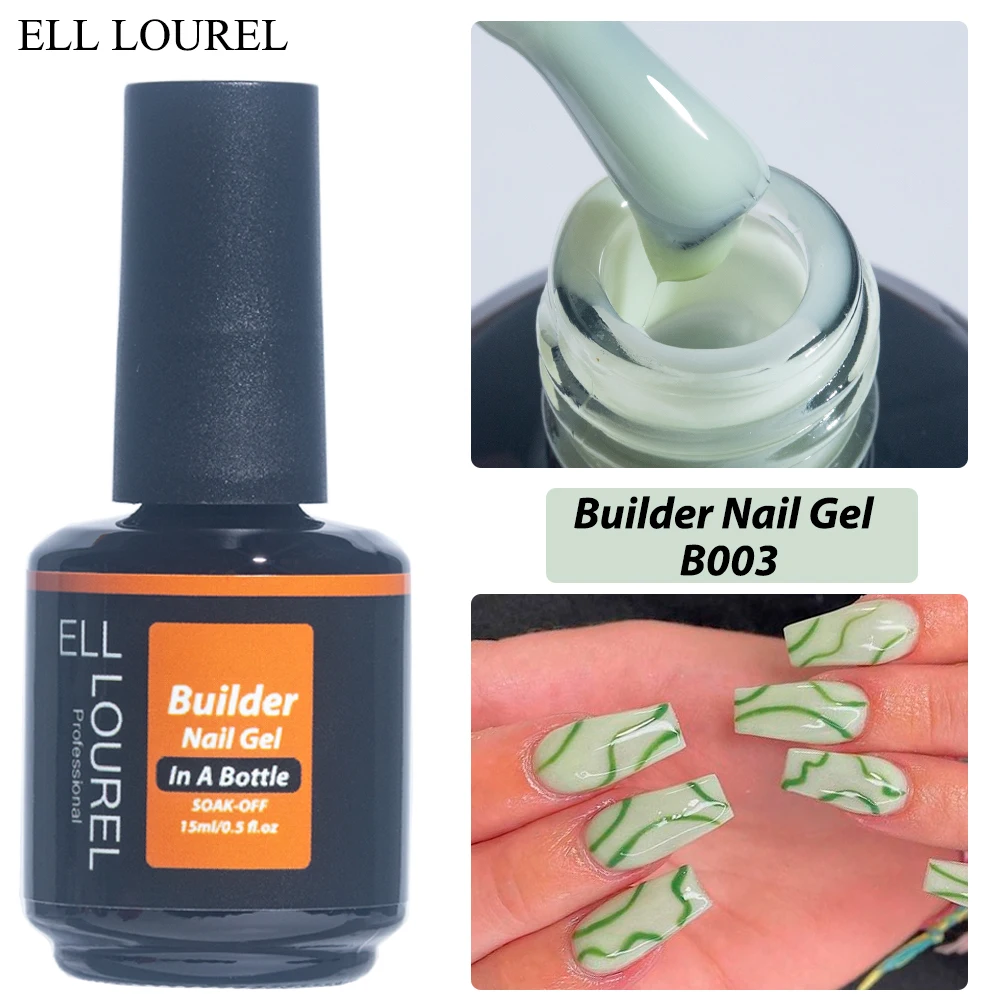 ELL LOUREL Builder Nail Gel for Extensions In A Bottle 15ml Hard Poly Nail Gellak High Consistency Long Lasting Manicure Nailart