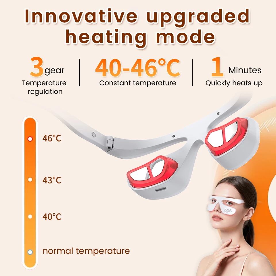 Massaggiatore per occhi Riscaldamento EMS Anti-età Sollievo dalla fatica Alleviare le occhiaie Dispositivo per massaggio per la cura degli occhi Regalo di Natale portatile