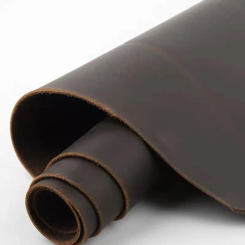Cuero de Caballo Loco, 2mm, Color café, capa de cabeza, cuero de vaca, cera de aceite, hecho a mano, cuero DIY, bolso de cuero Retro, folleto de mano