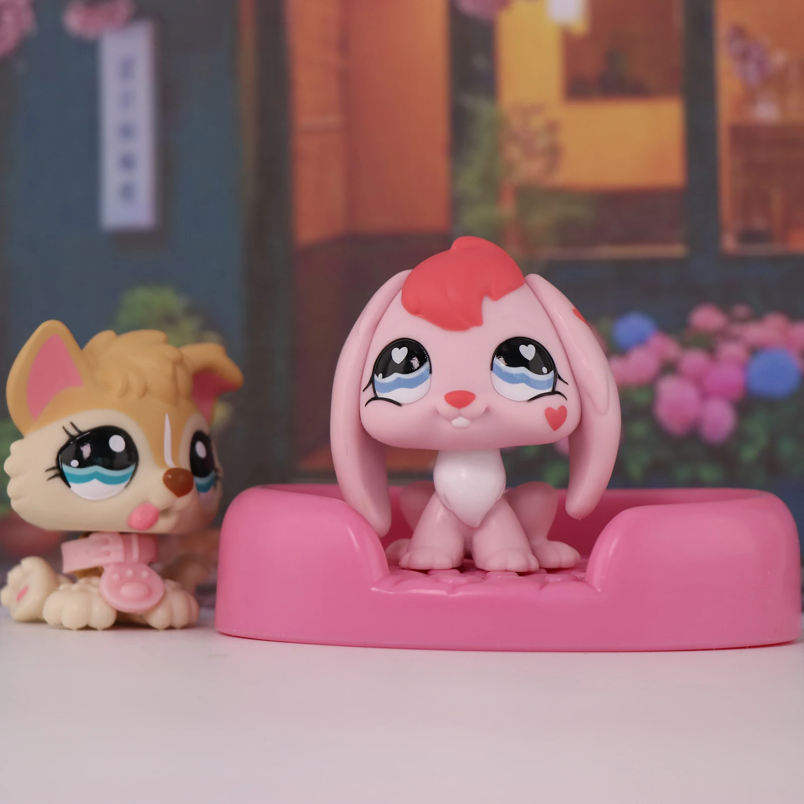 Juguete Coleccionable LPS Minilpsshop, Figura de Cabeza Móvil de Husky, Cachorro, Conejo, Animal y Caseta para Perros, Regalo para Niños y Niñas