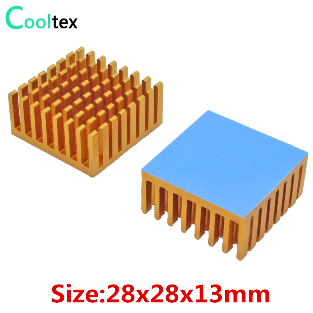 

20pcs 28x28x13mm Aluminum Heatsink Radiator Cooler Heat Sink for Electronic Chip IC MOS LED Cooling With Thermal Conductive Tape