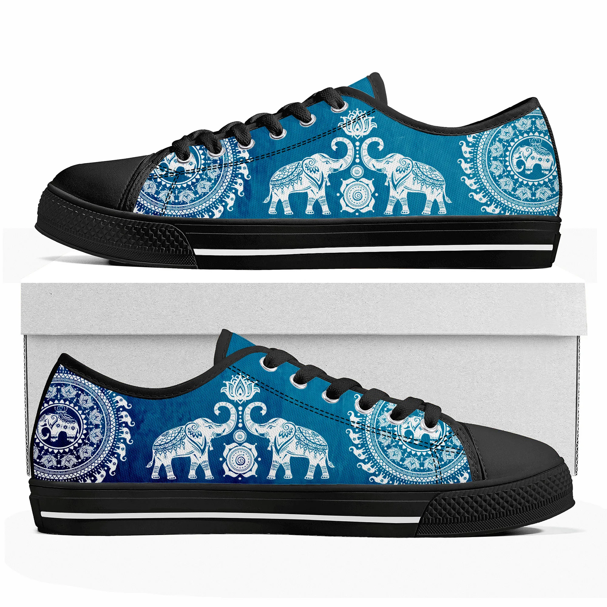 

New Elephant Print Low Top High Quality Sneakers Mens Womens Teenager Tailor-made Shoe Canvas Sneaker Casual Couple Shoes