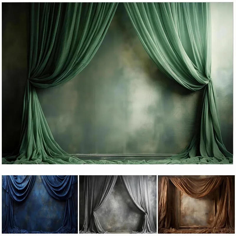 LS Photography Background Textured Wall Dark Curtain Adult Birthday Wedding Maternity Portrait Decor Backdrop Photo Studio