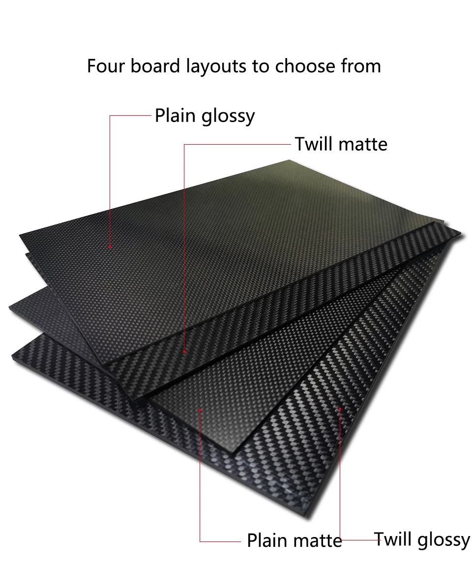 400x500mm Thickness 0.2 0.4 0.5 0.6 0.8 1.0 1.2mm Full 3K Carbon Fiber Board Sheet Panel For RC Model