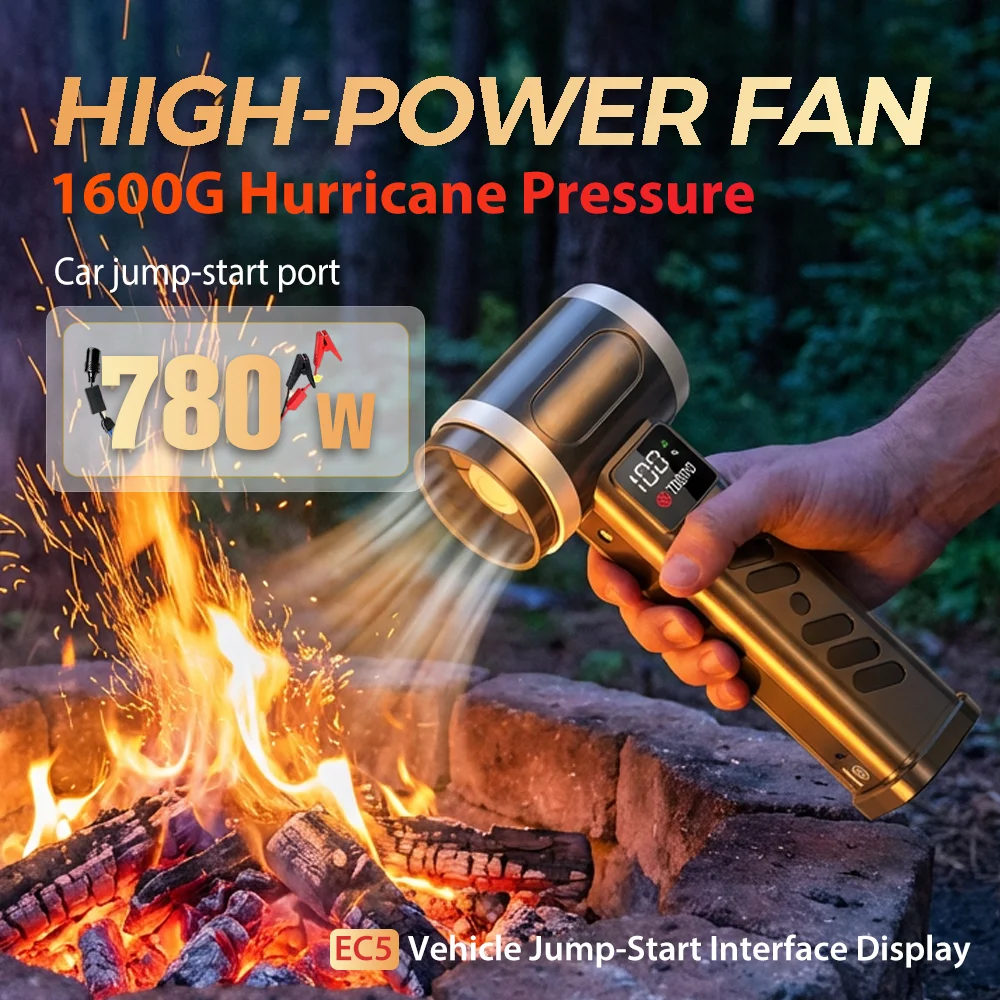 

53MM Turbo Fan 680W-780W High-Power Violent Turbo Fan Powerful air blower W/ LED Light Digital Display 1500g Thrust Turbo Blower