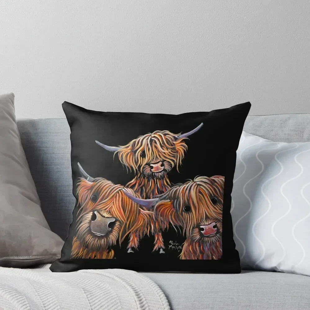 

HiGHLaND CoW PRiNT SCoTTiSH ' THe BaKeD BeaNS ' BY SHiRLeY MacARTHuR Throw Pillow Christmas Covers pillow