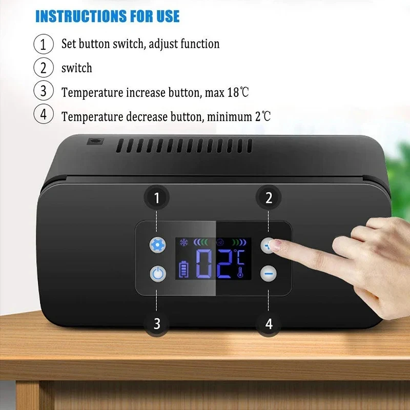 Охладитель инсулина, портативный холодильник для лекарств с гормонами, аптечка для дома, органайзер для таблеток с интерферами, встроенный аккумулятор, дорожный автомобиль