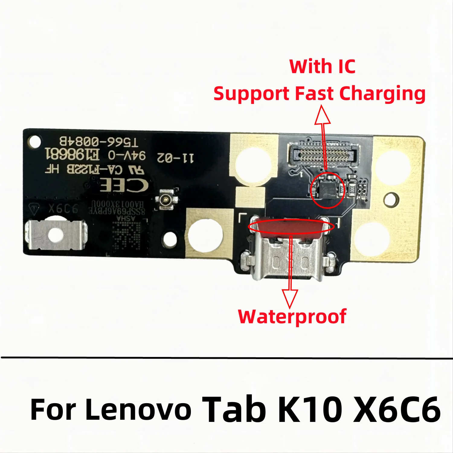 USB Charger Dock Connector Board Charging Port Flex Cable For Lenovo Tab K10 TB-X6C6F TB-X6C6X X6C6