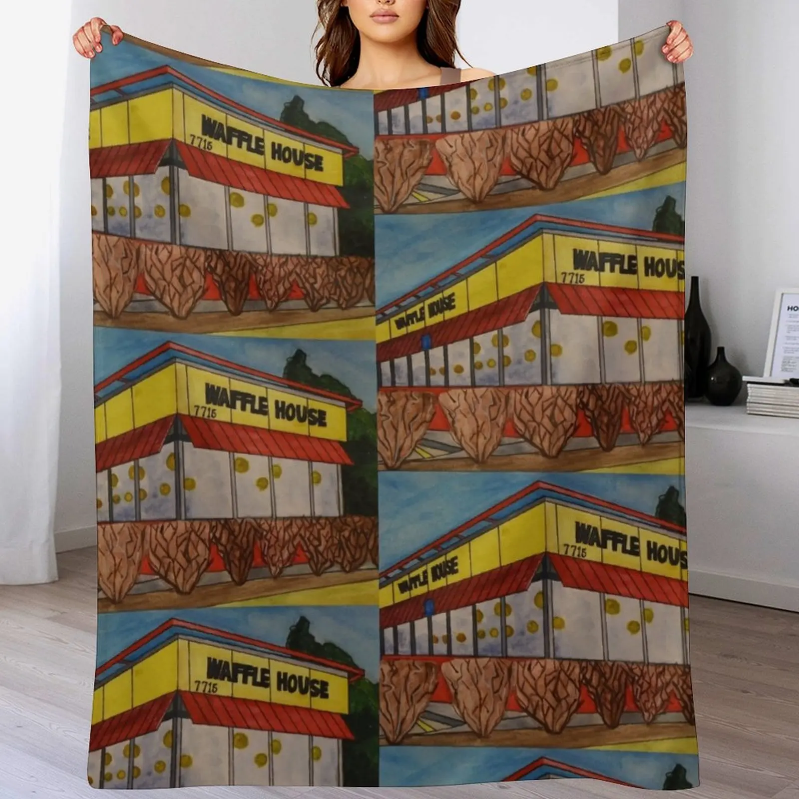 

Waffle House Throw Blanket Luxury Throw Comforter bed plaid Blankets
