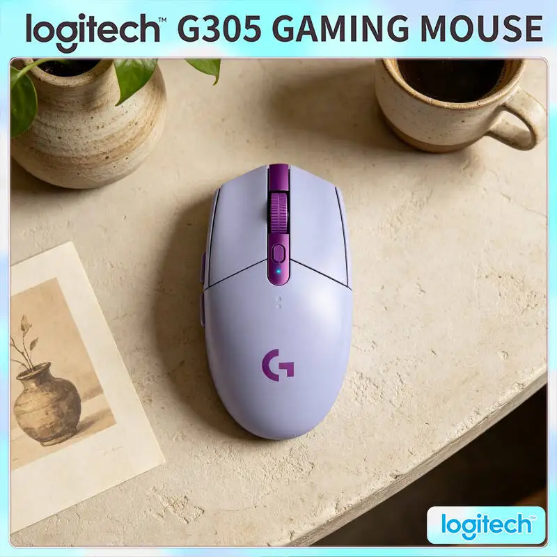 Logitech G305 LIGHTSPEED Wireless Mouse, 12000 DPI HERO, 6 Custom Keys, 250h Battery, 99g, Competitive PC Mac Gamers