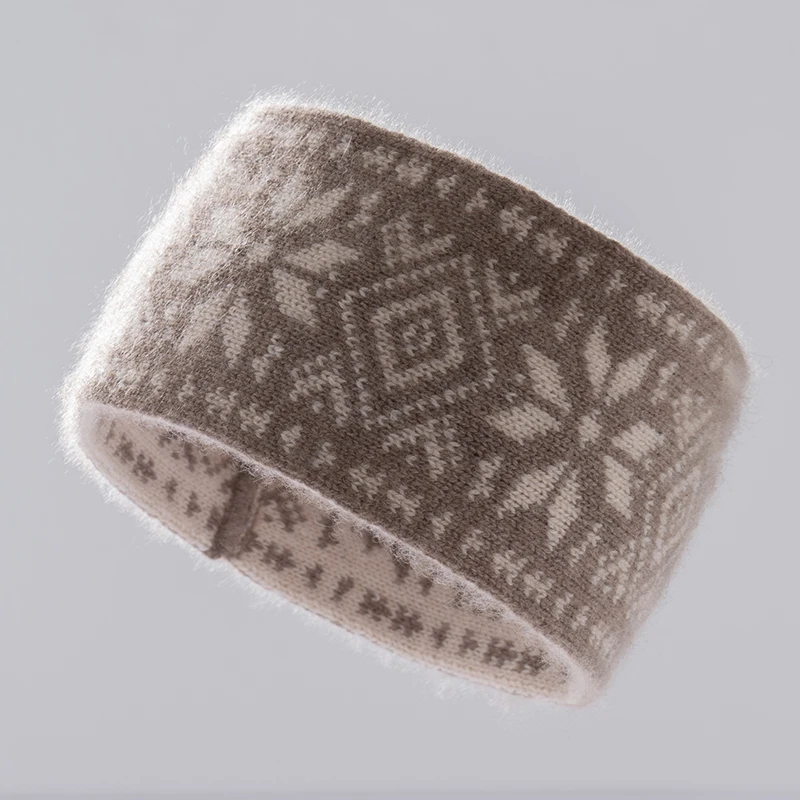 

High quality cashmere headband for women's knitted jacquard headwear