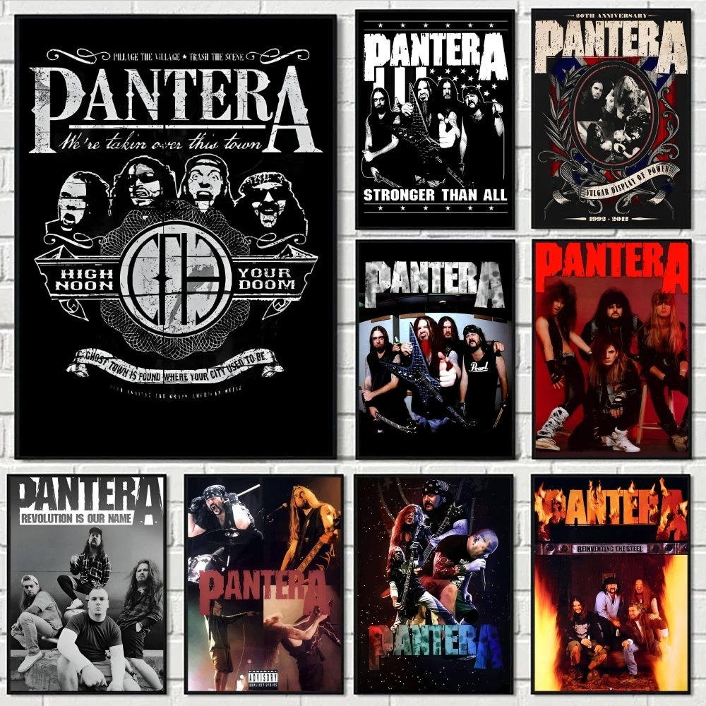 Vintage P-Pantera Music Band Poster Perfect Space Sticker Self Adhesive for Office Home Theater Wall Art Decor Fancy Gift