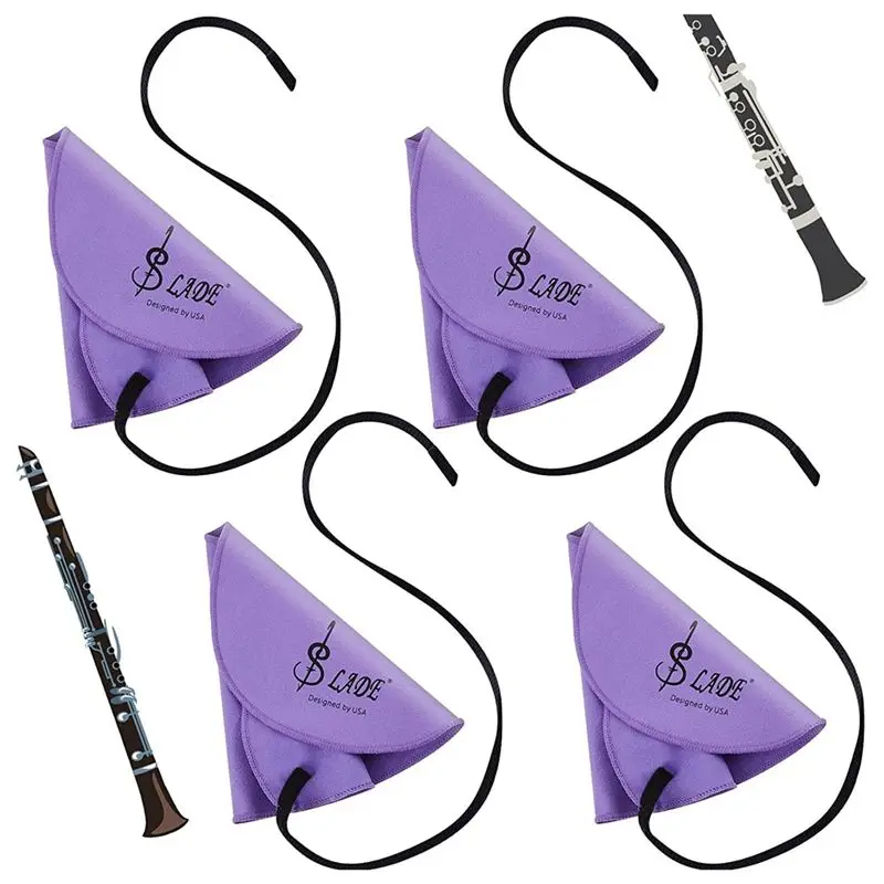 ABST  4 Pcs Clarinet Swab Clarinet Cleaning Cloth Pull Through Swab Cleaner Cloth for Inside Tube Suitable Clarinet Flute Sax