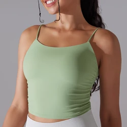 Reggiseno sportivo da donna Reggiseno da palestra sexy Top corto Reggiseno da yoga Canotta fitness senza cuciture Antiurto con imbottitura