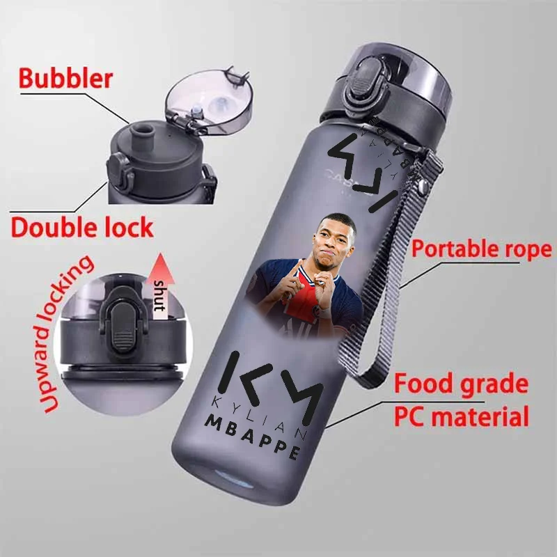 Mbappe Lottin Water Cup 560ML Multi Color Large Capacity Water Bottle Safe and Portable Sports Outdoor Football Star WaterBottle