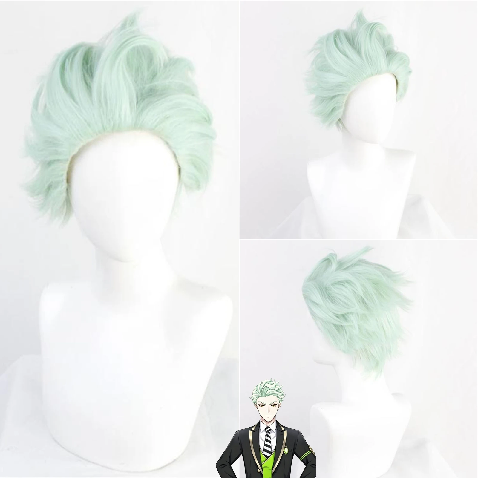 Cosplay Twisted Wonderland Sebek Zigvolt Wig Anime game party wig heat-resistant synthetic wig