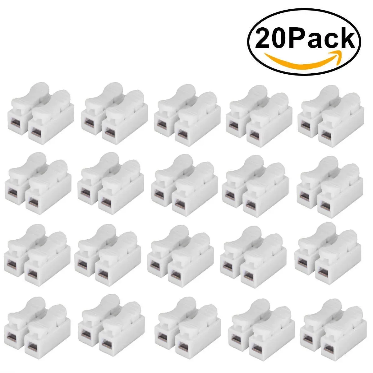 20Pcs CH2 Spring Quick Wire Connector Cable Clamp Terminal Block LED Strip Light Electrical Crimp Terminals Clamp