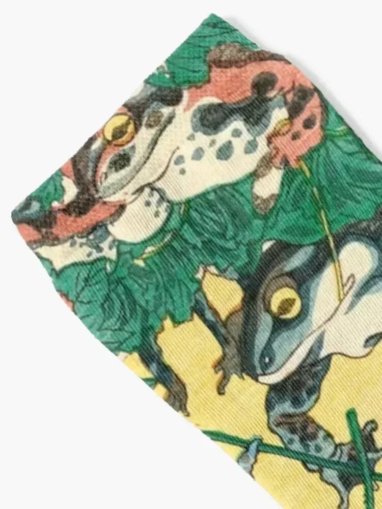 Fashionable Battle of Frogs by Kawanabe Kyosai, 1864 Socks designer brand loose custom sports Socks For Man Women's