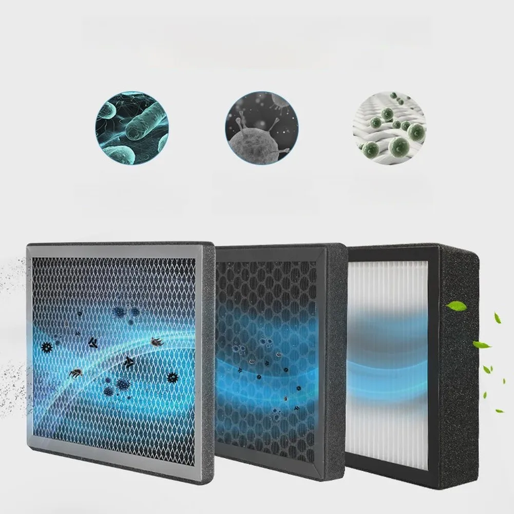 For Healthier Living Space 3-layer Air Filter Duct Fan Purifier Ventilation 100mm 305*185mm Comprehensive Cleaning