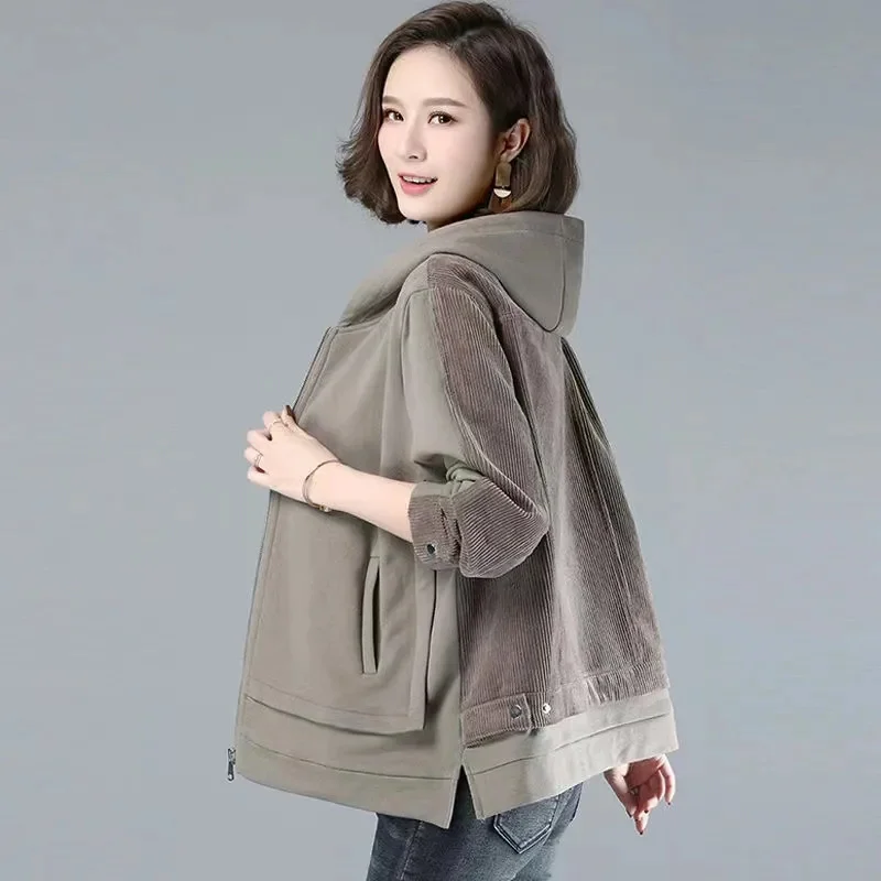 Spring Autumn Hooded Sweatshirt Women Hoodies Pullovers 2024 New Female Fashion Korean Casual Cardigan Top Loose Sweatshirt Coat