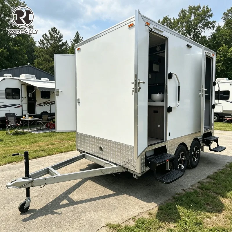 Customized Premium Portable Bathroom Fully Equipped Luxury Mobile Restroom Toilet Trailer
