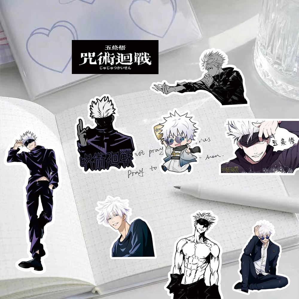 10/30/75pcs Cool Anime Jujutsu Kaisen สติกเกอร์ Satoru Gojo Decals สเก็ตบอร์ดแล็ปท็อปรถจักรยานยนต์กันน้ําคลาสสิกของเล่นสติกเกอร์