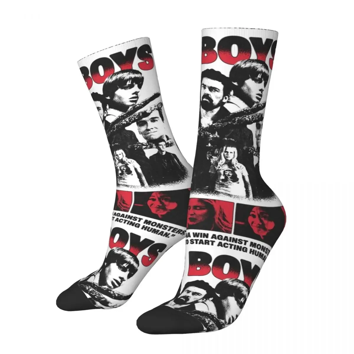 Cool The Boys Billy Butcher Homelander Basketball Socks Polyester Long Socks for Women Men Sweat Absorbing